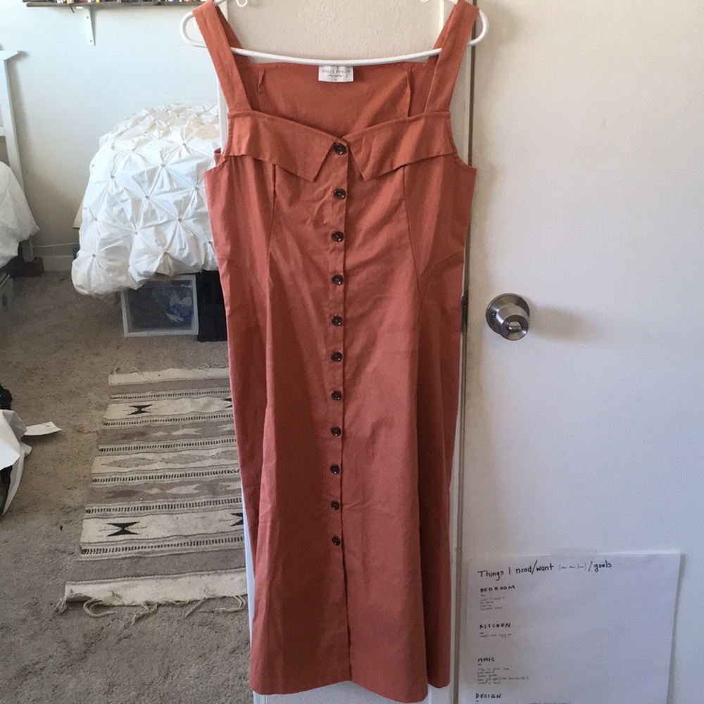 Coral midi dress. Never worn.